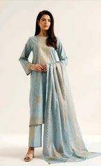 nishat Unstiched 3 piece premium quality - sky blue