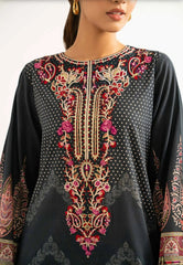 Nishat Unstitched 3 Piece Premium Lawn Suit – Black