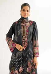 Nishat Unstitched 3 Piece Premium Lawn Suit – Black